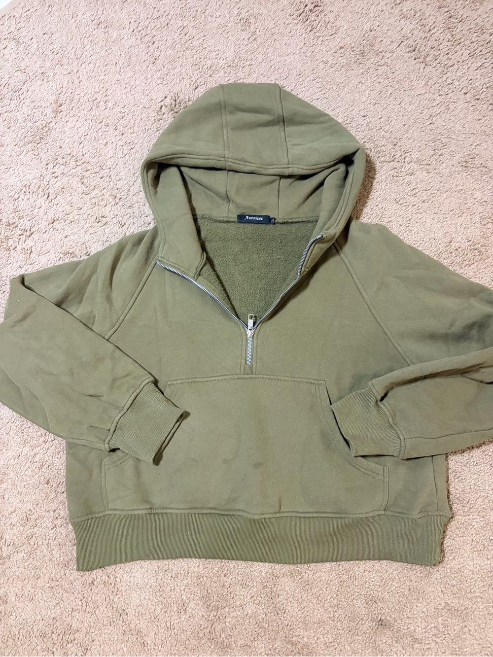 a new day Olive Zip-Up Hooded Pullover